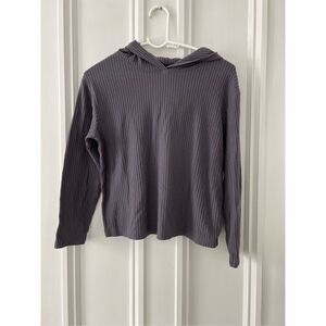 Cat and Jack girl’s dark gray lightweight ribbed hoodie sweatshirt L 10-12